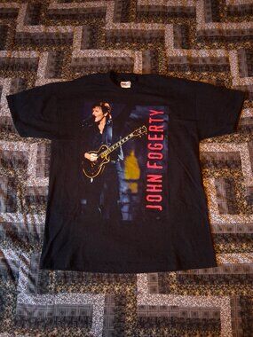VTG Y2K 2000 John Fogerty Double Sided Concert Tour Black T-Shirt Adult Large